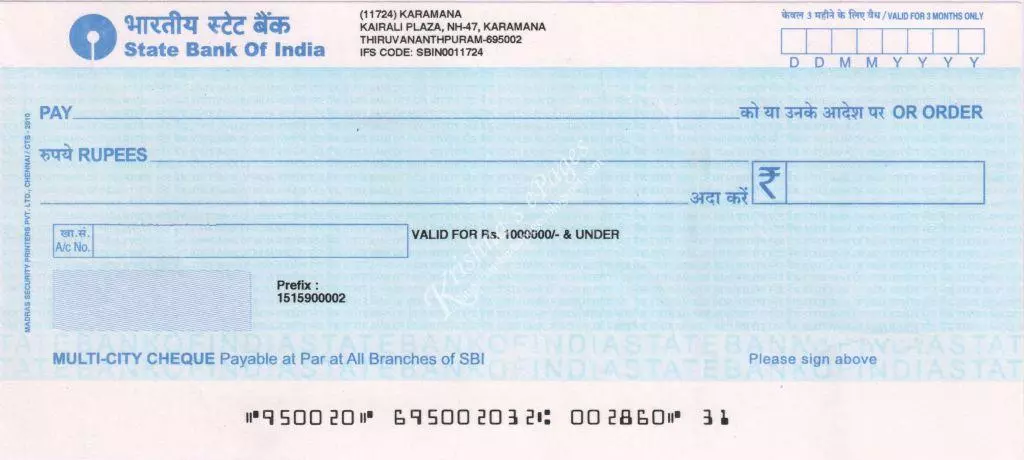 how to fill cheque in hindi