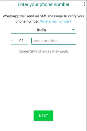 Enter Mobile no in GB Whatsapp